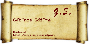 Gáncs Sára névjegykártya