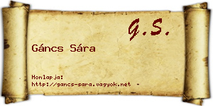 Gáncs Sára névjegykártya