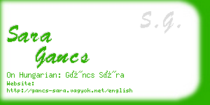 sara gancs business card